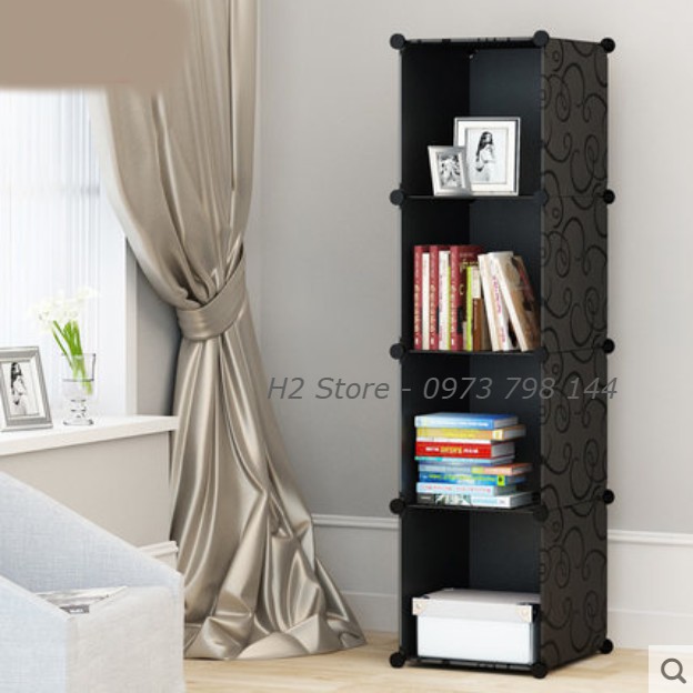 TỦ TRANG TRÍ THÔNG MINH LẮP GHÉP ĐỂ ĐỒ 4 Ô CỬA VÁCH NHIỀU MÀU ĐA NĂNG GIÁ RẺ sâu 37cm