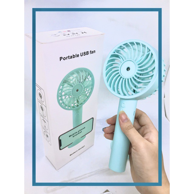 [kèm ảnh thật] QUẠT PHUN SƯƠNG CẦM TAY MINNI ĐIỀU HOÀ TẠO ĐỘ ẨM 3 TỐC ĐỘ, SẠC PIN TÍCH ĐIỆN