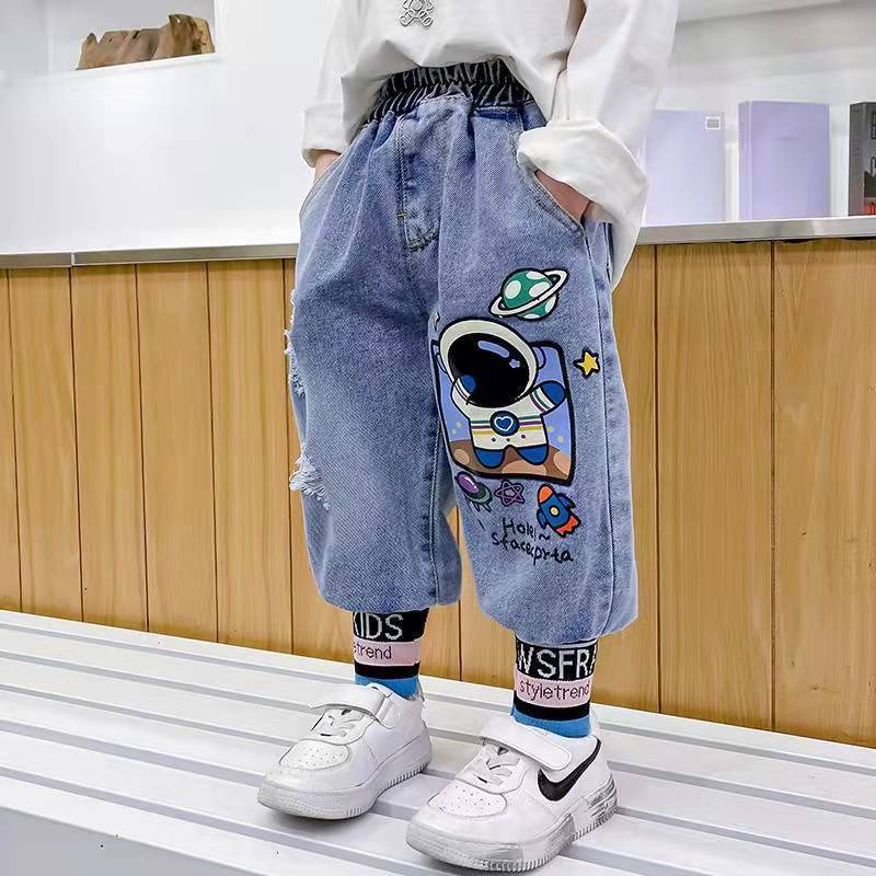 Quần Jeans Legging Họa Tiết Hoạt Hình Thời Trang 2022 Dành Cho Bé Trai