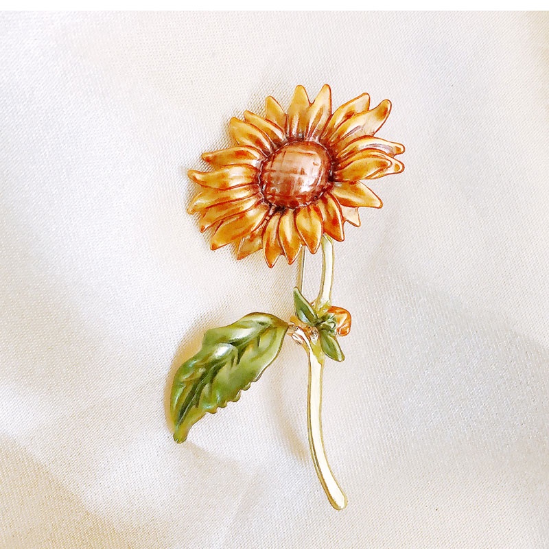 Ghim Cài Áo Hình Hoa Hướng Dương Đính Đá Thời Trang