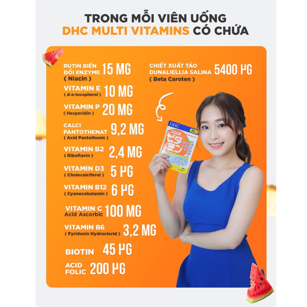 Viên Uống DHC Nhật Bản Multi Vitamin Tổng Hợp 30v/gói và 90v/gói