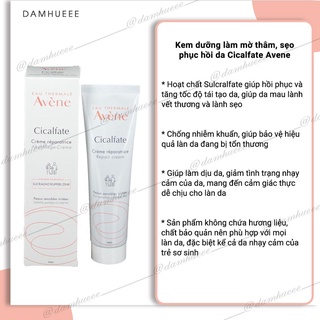 Kem dưỡng làm mờ thâm, sẹo phục hồi da Cicalfate Avene