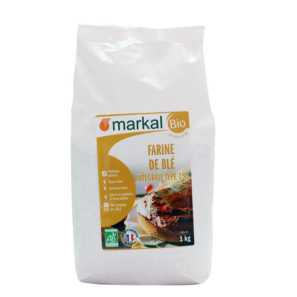 BỘT MÌ HỮU CƠ MARKAL 1KG- NHẬP KHẨU PHÁP (T55, T65, NGUYÊN CÁM T150)