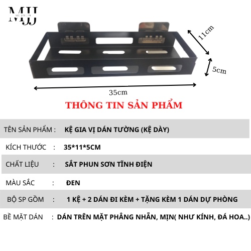 Kệ treo tường đựng gia vị, dụng cụ bếp, kệ nhà tắm dán tường để đồ đa năng bằng sắt không cần khoan đục.