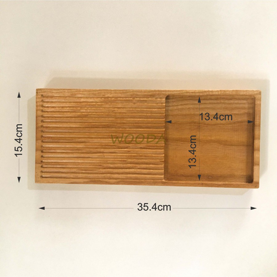 Khay Gỗ Phục Vụ Có Rãnh Bằng Gỗ Tần Bì (size 35.4x15.4cm)