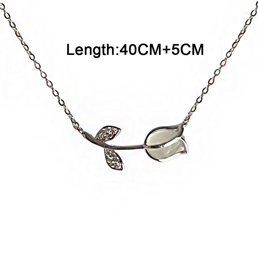 Vòng cổ Mặt Hoa Tulip Đính Đá Opal Đơn Giản Thời Trang Cho Nữ