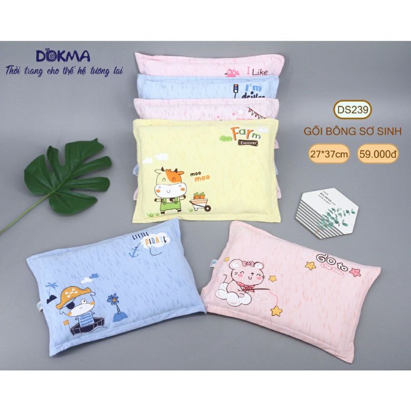 Gối bông mềm, thoáng khí, êm, đẹp (0-2tuổi)-(27x37cm)