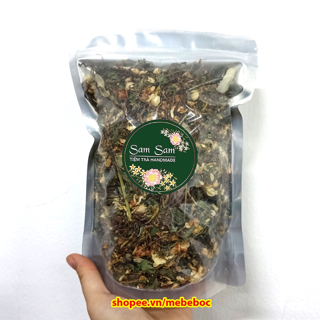 Trà Sơn Mật Hồng Sâm 200g làm từ cỏ ngọt, hoa nhài, kim ngân hoa, quả la hán, chè dây