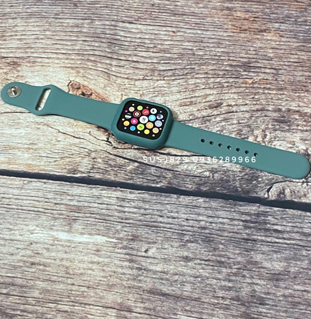 Combo dây cao su ốp apple watch (có xanh pine green mới)