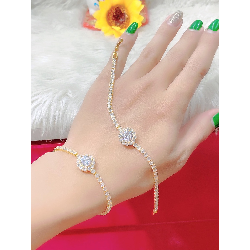 UHA - Lắc Tay Nữ Mạ Vàng 18k Vàng Trắng Sang Trọng UHA L471