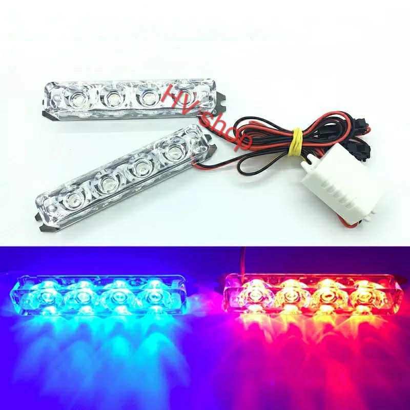 Cặp đèn chớp xanh đỏ H2 xe máy 12V