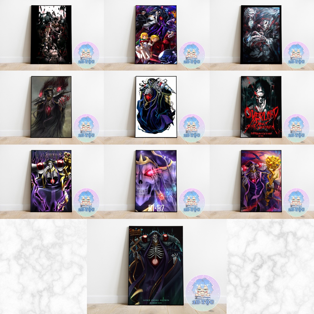 TRANH POSTER A3 AINZ OOAL GOWN  ANIME MANGA OVERLORD CHẤT LIỆU GIẤY CAO CẤP - 2D TỘC SHOP