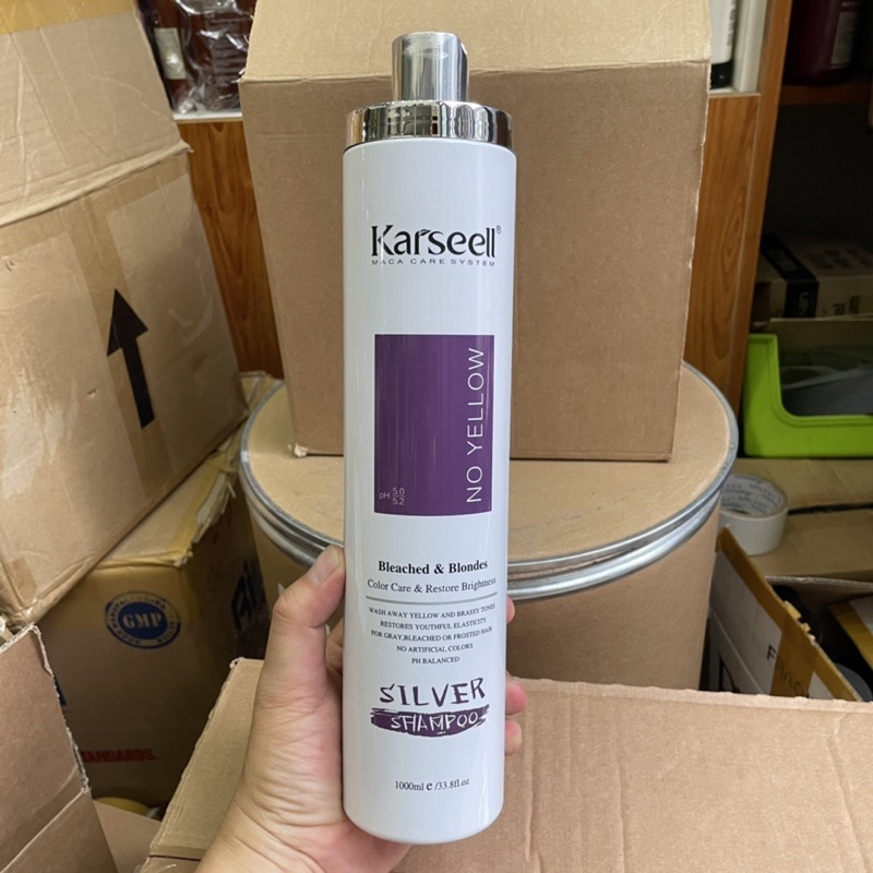 Dầu gội tím khử vàng Karseell SILVER No Yellow Shampoo 1000ml