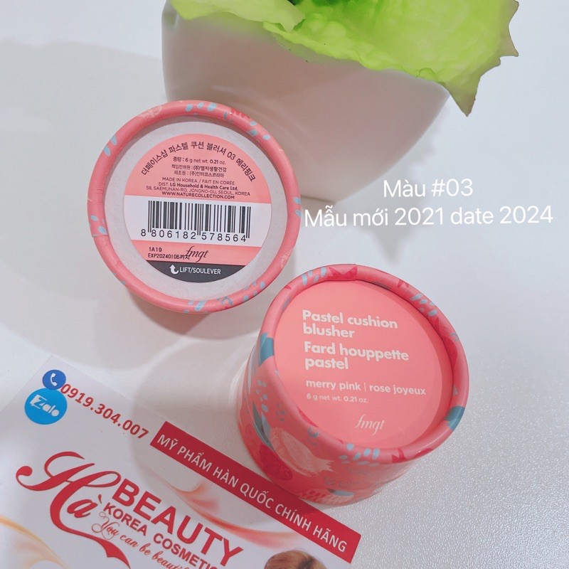 Phấn má hồng dạng bột siêu mịn kiềm dầu lâu trôi màu sắc trẻ trung Hàn Quốc The Face Shop Pastel Cushion Blusher 6g | BigBuy360 - bigbuy360.vn