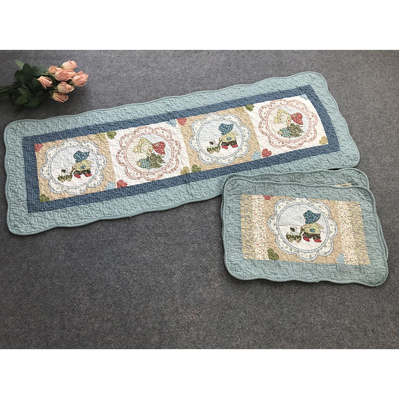Thảm set 3 - Cô bé và cún con