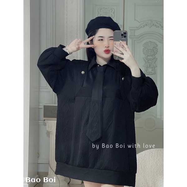Áo xốp 2 màu dấu quần kèm cà vạt 🎀