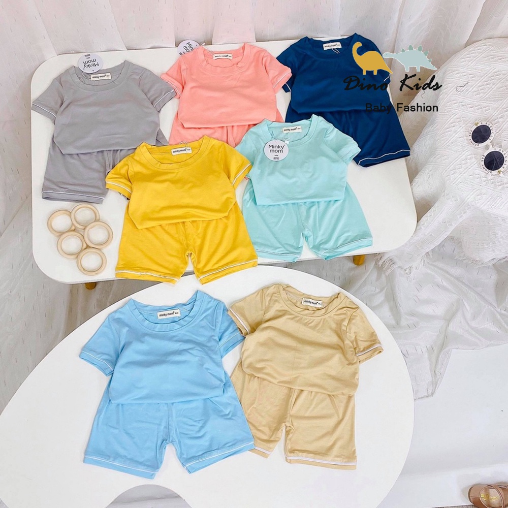 Bộ thun lạnh cộc tay bé trai, bé gái nhiều màu Minky MKM2023 cho bé