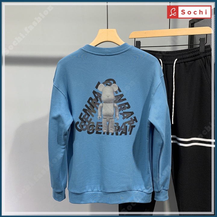 Áo nỉ dài tay nam, áo sweater giữ nhiệt rẻ đẹp, thời trang in GENRAT mã S.W801
