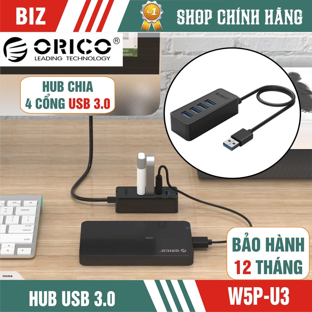 [HUB USB 3.0]Hub Chia 4 Cổng USB 3.0 Orico - Hàng chính hãng