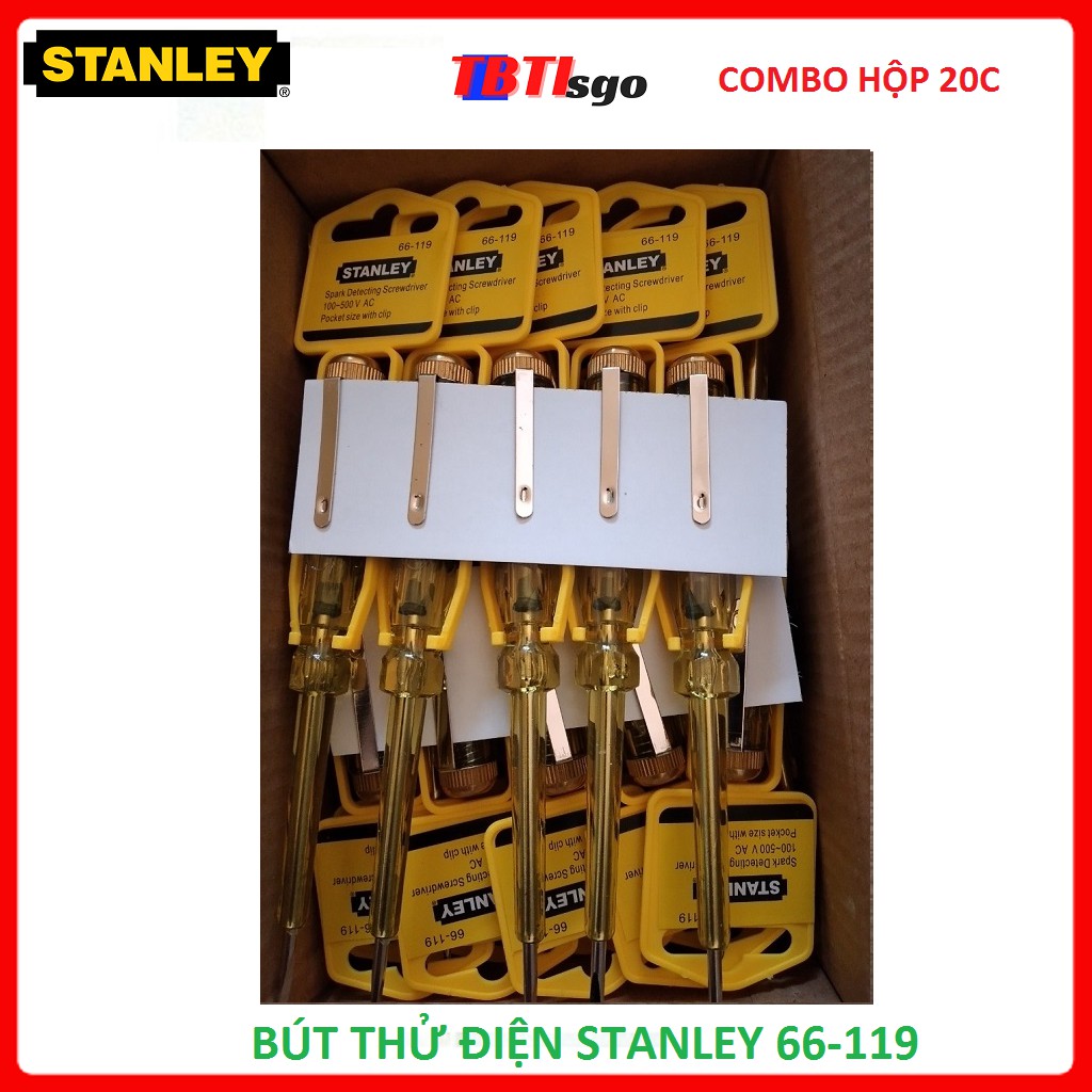 Bút thử điện STANLEY 66-119 COMBO Hộp 20c Tua vít thử điện đa năng STANLEY 100-500V