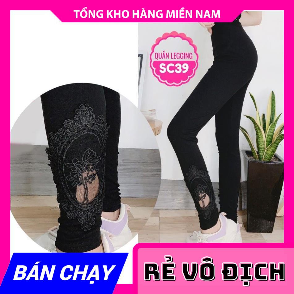 QUẦN LEGGING THUN CAO CẤP PHỐI REN CỰC XINH SC30 ⚡100% ẢNH THẬT⚡CHUYÊN SỈ - GIÁ TỐT  MY