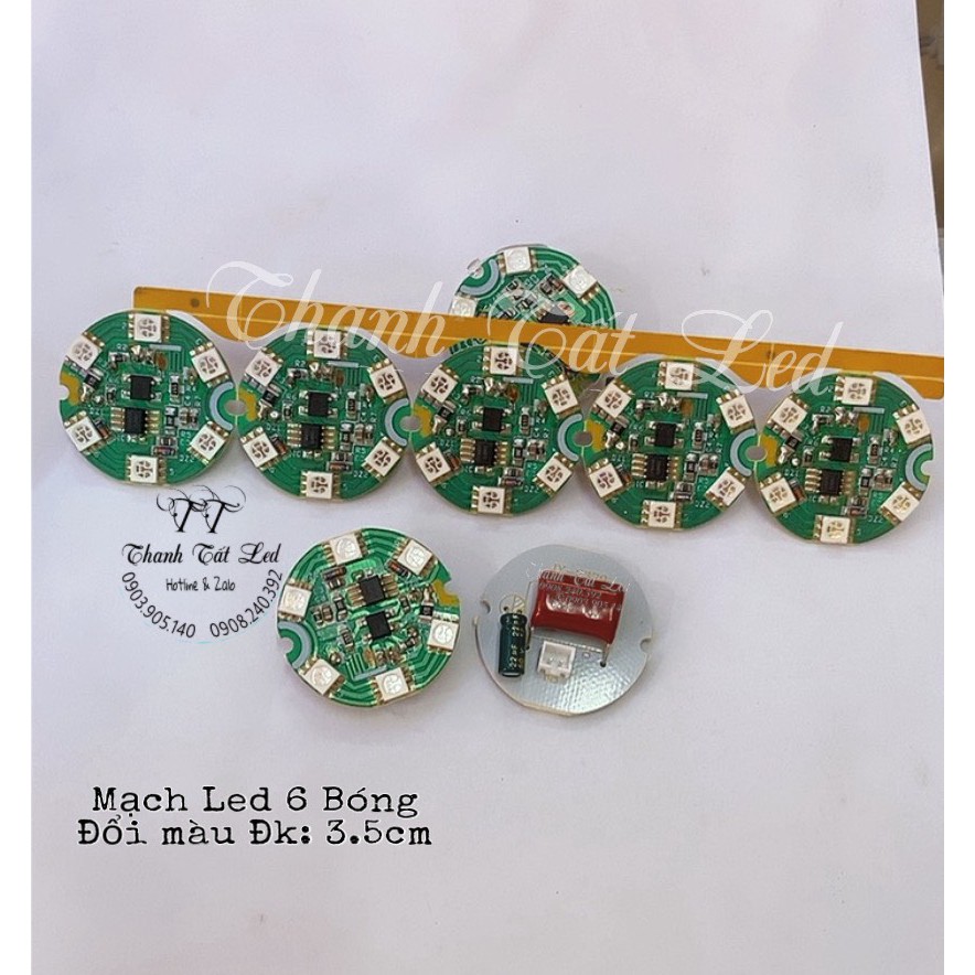 ✨ Bo mạch led đổi màu dùng cho tất cả đèn thờ pha lê 1 Cái Bo 6 bóng Tròn 3.3 cm siêu bền siêu sáng ✨
