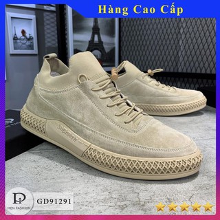 Giày sneaker nam thời trang cao cấp - giày da lộn tôn dáng gd91291