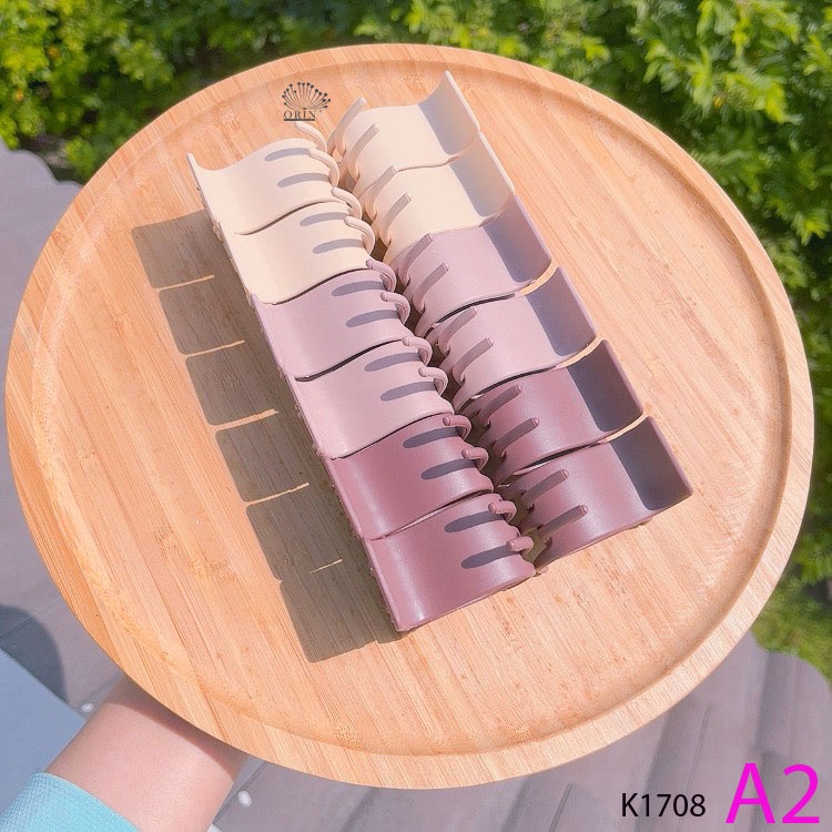 Kẹp tóc càng cua 5 răng nhám cánh vuông màu socola Orin K1708