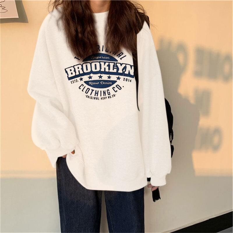 Áo Sweater Brooklyn❤️❤️[RẺ VÔ ĐỊCH]❤️❤️, Sweater Chất Dày Đẹp, Freesize, Oversize, Unisex, Đồ Đôi, Nhóm | BigBuy360 - bigbuy360.vn