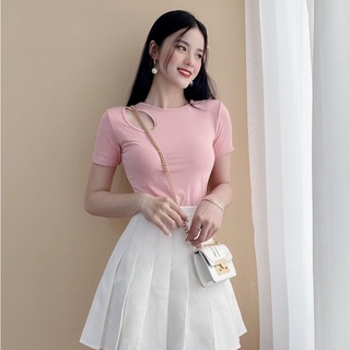 Áo cotton polly khoét cộc tay KM