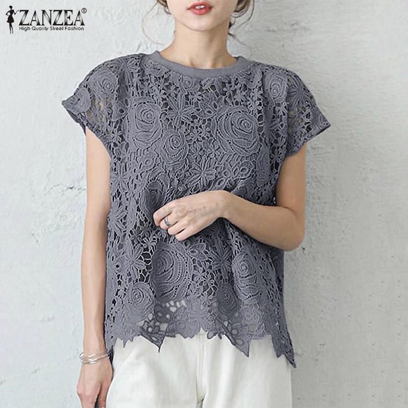 Set áo ren ZANZEA ngắn tay thời trang cho nữ