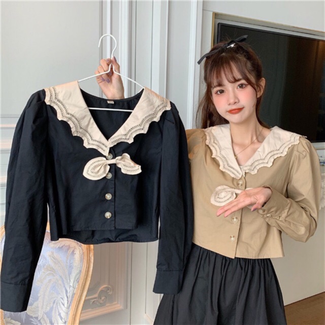 Áo sơmi ren tiểu thư ulzzang