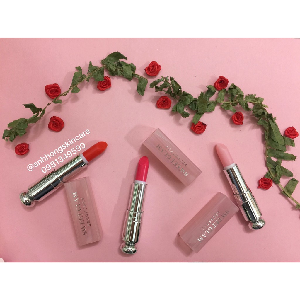 Set Son dưỡng 3 cây MINI Secret Key Sweet Glam Tint Glow 1.6g