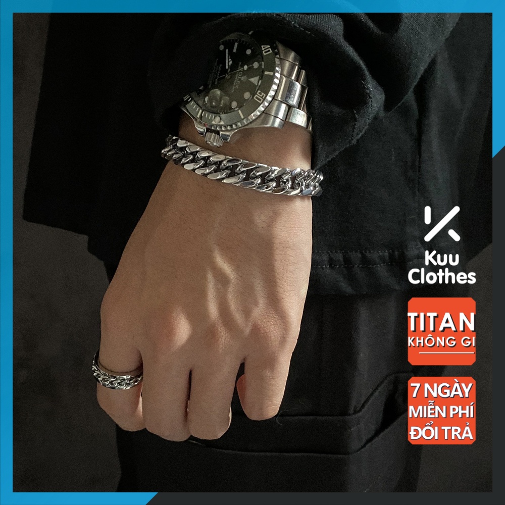 Vòng Tay Nam Và Nhẫn Cuban TIN Chain Kuu Clothes Ngầu Dạng Chuỗi - Lắc Tay Cuff Mắt Xích Đẹp Thép Titan - TIN Chain | BigBuy360 - bigbuy360.vn