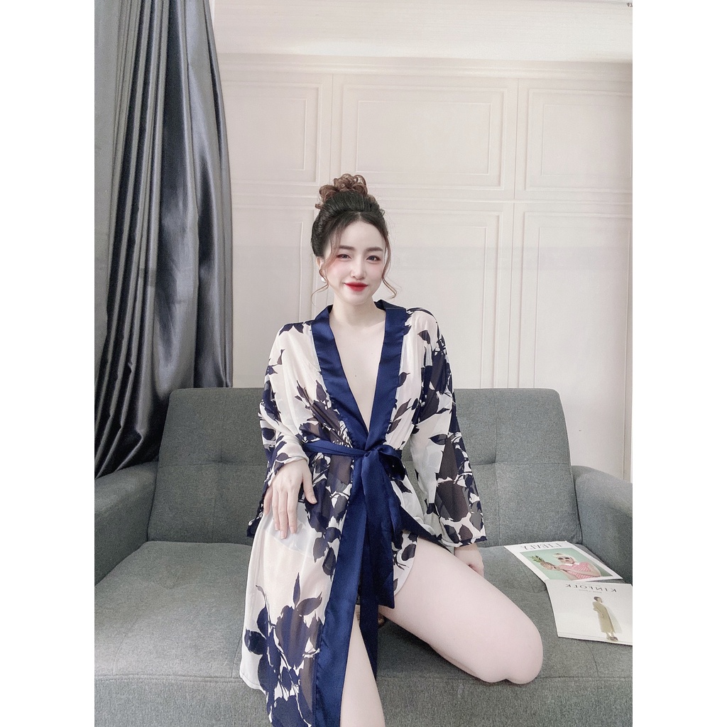 Áo Choàng Ngủ, Áo Choàng Lụa Phối Ren Mi Cao Cấp Dưới 70Kg | BigBuy360 - bigbuy360.vn