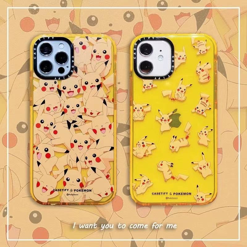 Ready Stock iPhone 12 11 Pro Max SE 2020 8 7 6s 6 Plus Phone Case Ins Fashion Cartoon Pikachu Casing Clear Floral Soft Anti-fall Cover