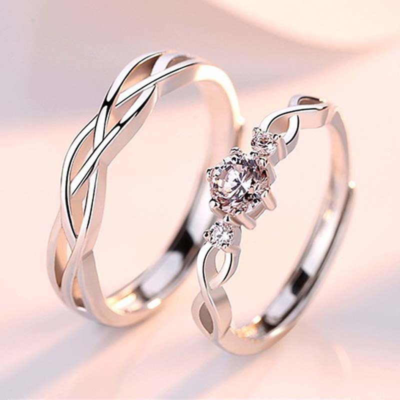 Nhẫn cặp thời trang Hàn Quốc có thể điều chỉnh cho nam nữ