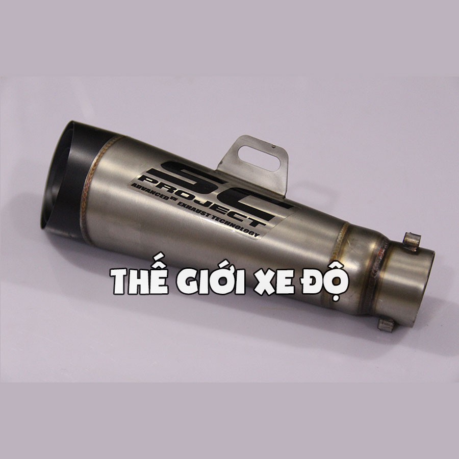 Pô SC xéo full cổ bầu hơi inox độ pô Raider, Exciter, Winner, Axelo, Sirius, Wave, Dream, Fz, GSX, Sonic ...