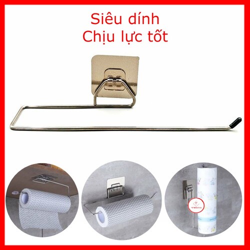 Giá treo khăn nhà tắm dán tường treo cuộn giấy vệ sinh phòng tắm đa năng không khoan đục tường chịu lực tốt
