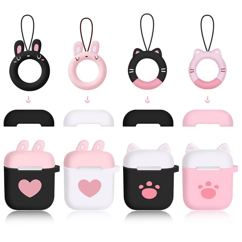 Vỏ Bọc Silicone In Họa Tiết Dành Cho Hộp Sạc Tai Nghe Airpods 1 2