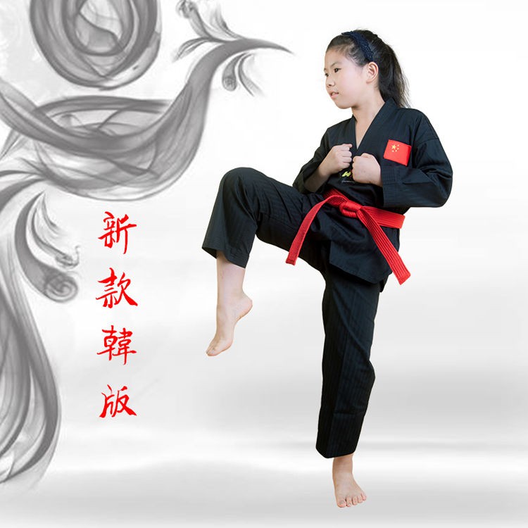 Bộ Quần Áo Tập Võ Taekwondo Màu Đỏ / Đen Cho Bé