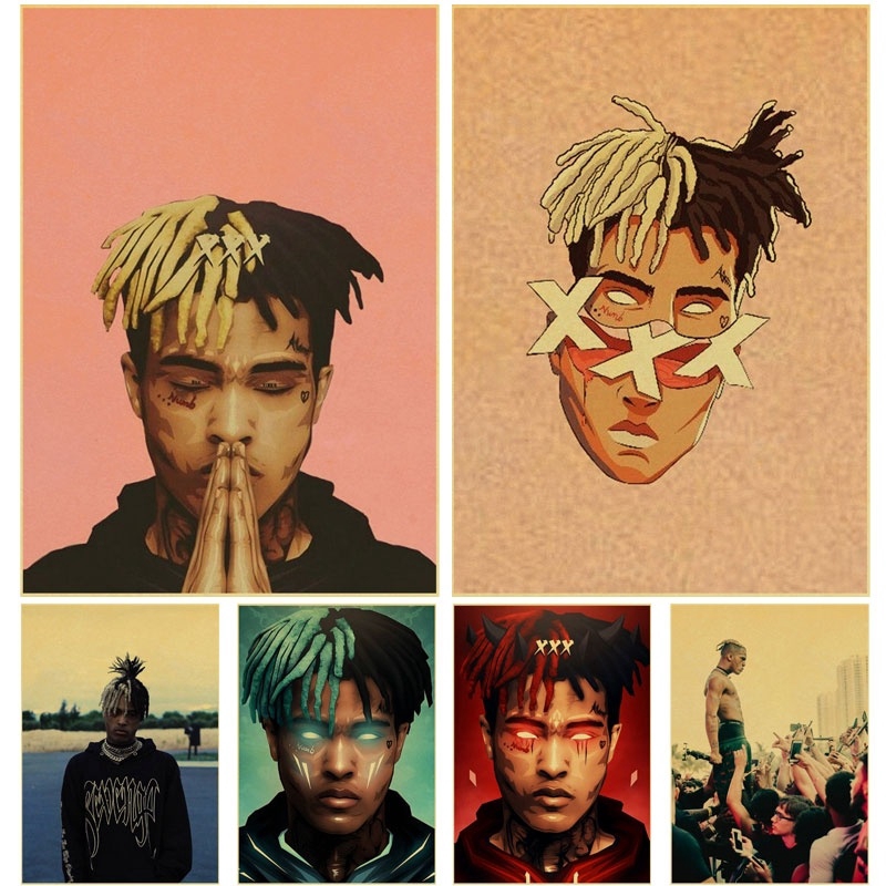 Poster Treo Tường In Hình Rapper Xxxtentacion Cổ Điển Trang Trí Phòng Khách / Quán Bar