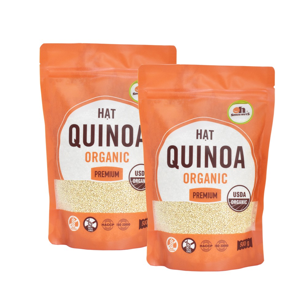 Combo 2 túi Hạt Quinoa Trắng (Diêm Mạch) OH SMILENUTS 500g/ Túi _ Nhập khẩu từ Peru