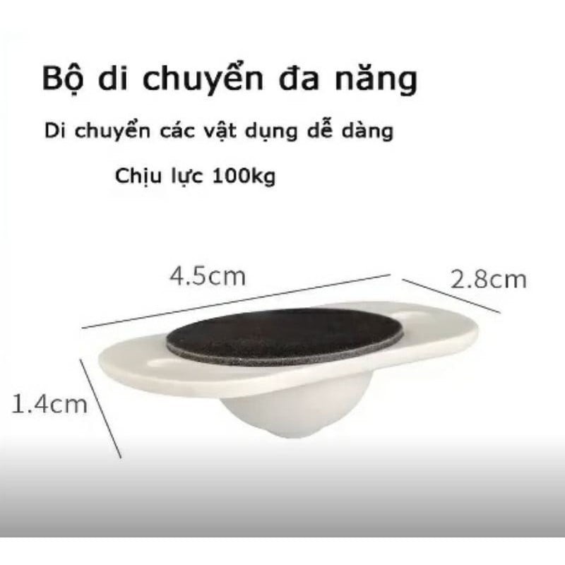 Bộ 4 bánh xe dán tủ chịu tải mini di chuyển đồ đa năng xoay 360 độ - Chịu Lực 100kg Di Chuyển Vật Nặng Dễ Dàng 88257