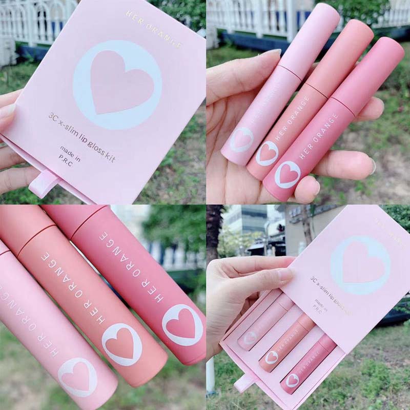 Set 3 son môi dạng lỏng lâu trôi màu siêu mượt thương hiệu HERORANGE | BigBuy360 - bigbuy360.vn
