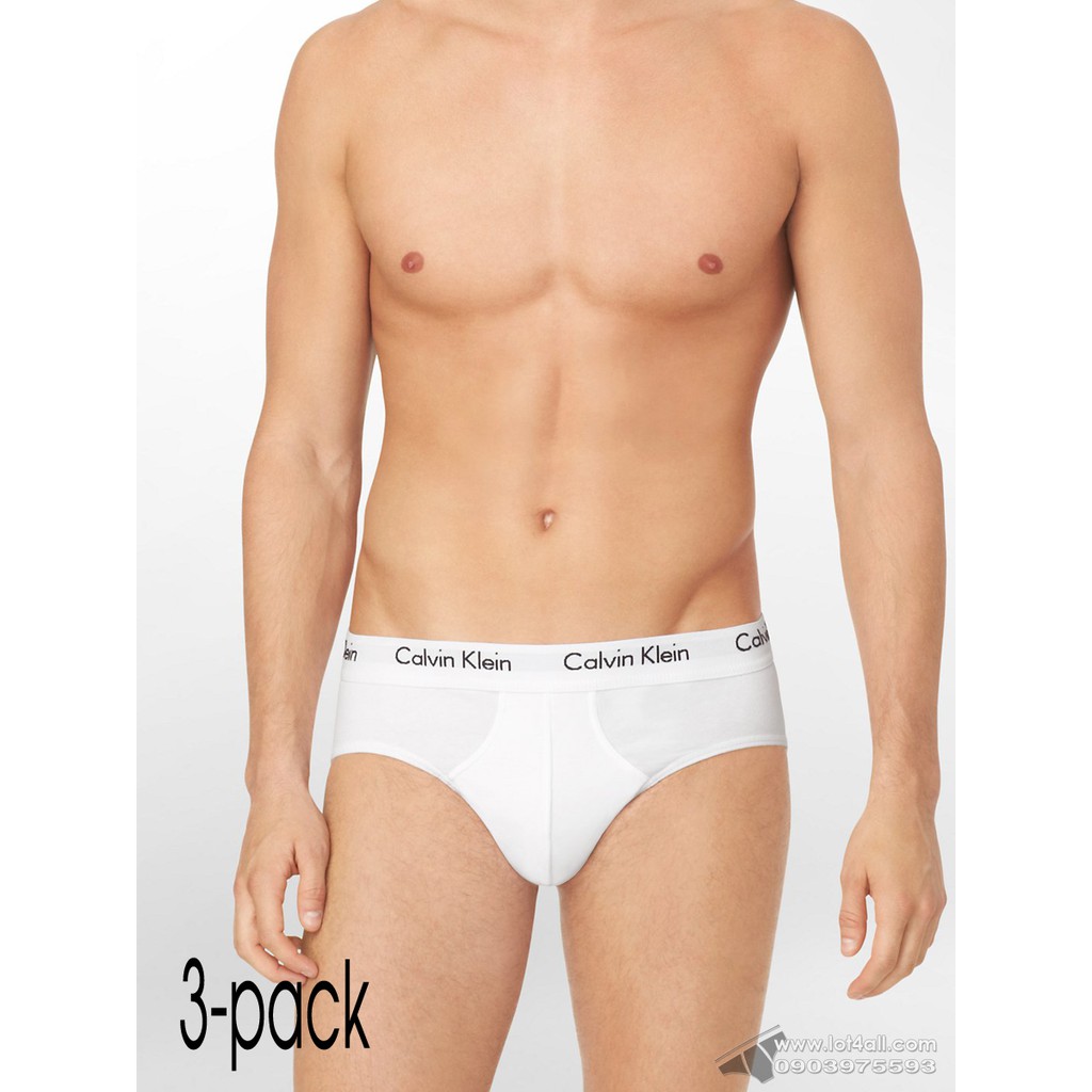 [AUT.] Quần lót nam Calvin Klein NU2661 Cotton Stretch Hip Brief 3-pack White