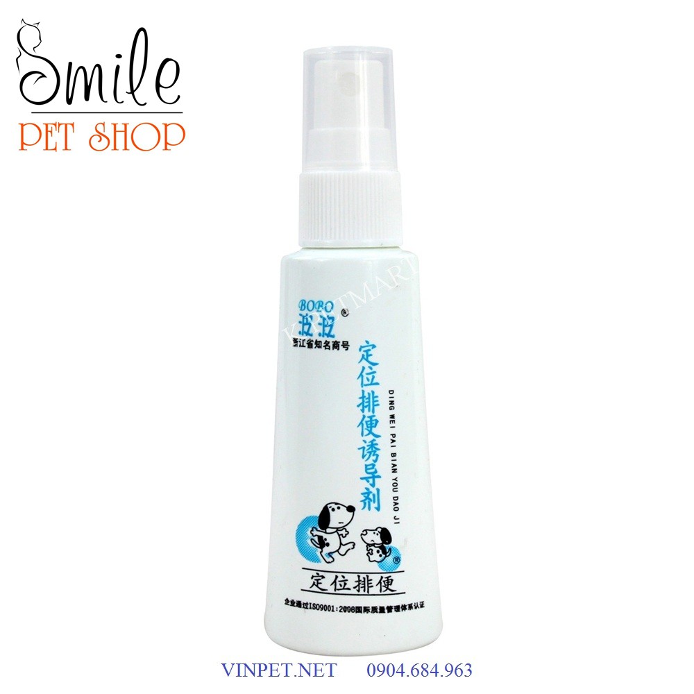 Chai xịt hướng dẫn đi vệ sinh cho chó mèo, thú cưng BoBo 60ml - Smile Pet Shop