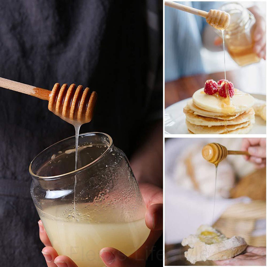 Muỗng khuấy mật ong bằng gỗ có tay cầm tiện dụng