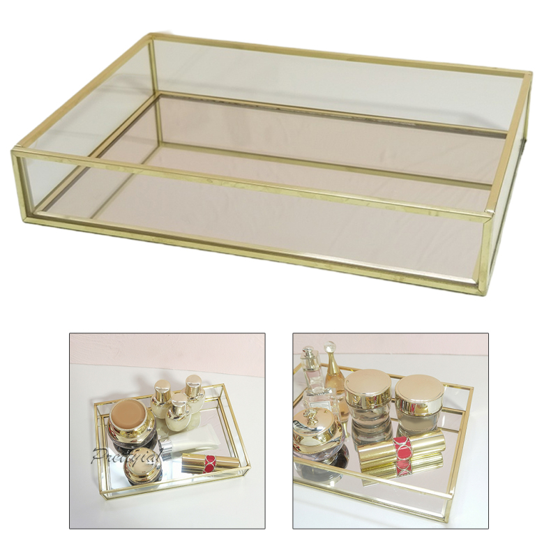 (Prettyia 1 Khay Đựng Đồ Trang Điểm Để Bàn Phong Cách Retro