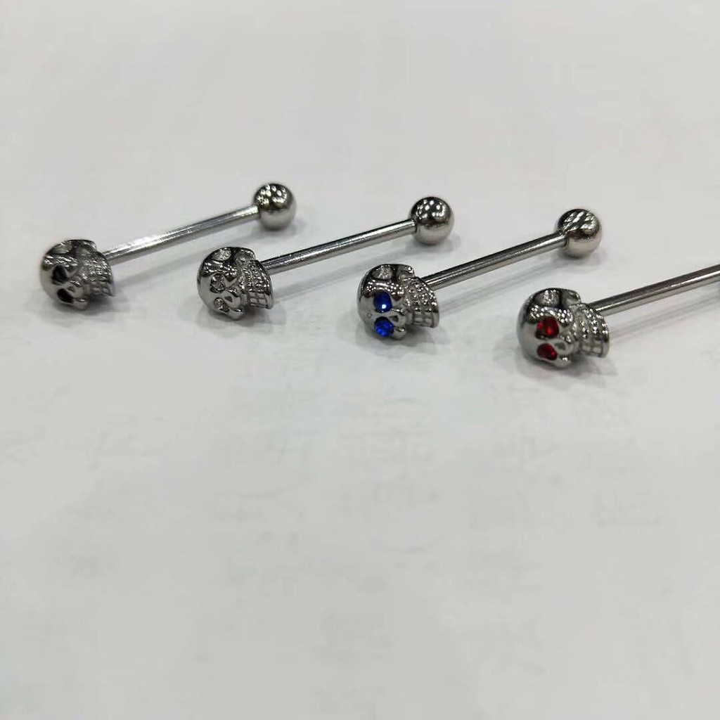 KHUYÊN TAI NAM UNISEX - KHUYÊN LƯỠI ĐÁ ĐẦU LÂU CAO CẤP